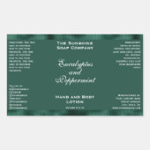 グリーン及び織りグリーン箔化粧品ボトルラベル 長方形シール (正面)