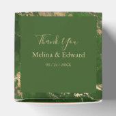 グリーン及び金ゴールド大理石結婚式の引き出物箱 フェイバーボックス (上部)