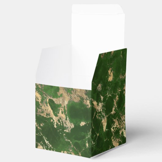 グリーン及び金ゴールド大理石結婚式の引き出物箱 フェイバーボックス (オープン)