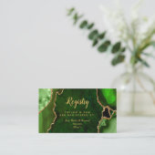 グリーン及び金ゴールド結婚アガテの登記簿 エンクロージャーカード (スタンド正面)