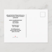 グリーン合唱写真高校卒業式パーティー インビテーションポストカード (裏面)