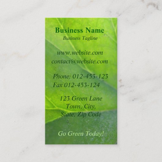 グリーン名刺 名刺 (正面)