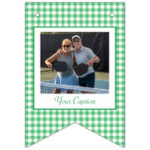 グリーン名門私立校風のとピンクの結婚ピックボール バンティングフラッグ (第2の旗)