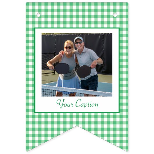 グリーン名門私立校風のとピンクの結婚ピックボール バンティングフラッグ (第2の旗)