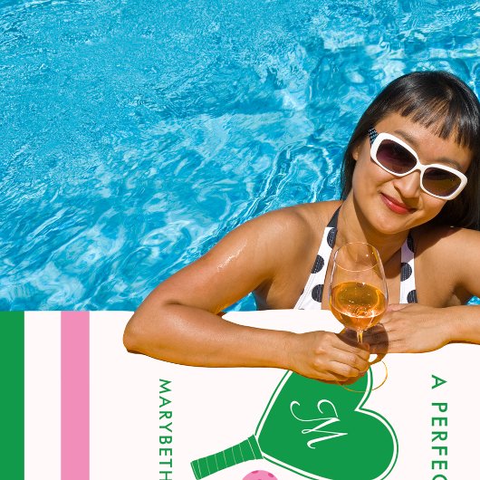 グリーン名門私立校風のとピンクの結婚ピックボール ビーチタオル