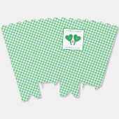 グリーン名門私立校風のとピンクの結婚ピックボール フェイバーボックス (見開き)