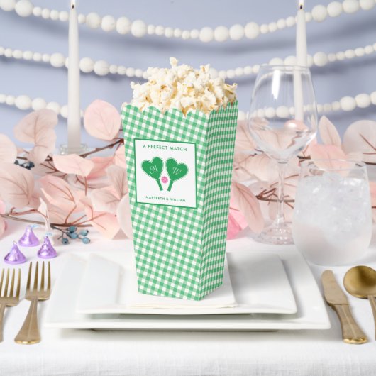 グリーン名門私立校風のとピンクの結婚ピックボール フェイバーボックス (ウェディング)