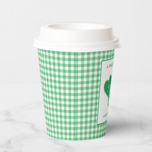 グリーン名門私立校風のとピンクの結婚ピックボール 紙コップ (右)