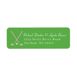 グリーン名門私立校風のゴルフテーマ差出人住所ラベル ラベル