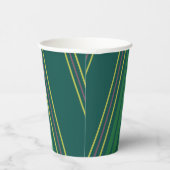グリーン名門私立校風のストライプ 紙コップ (右)