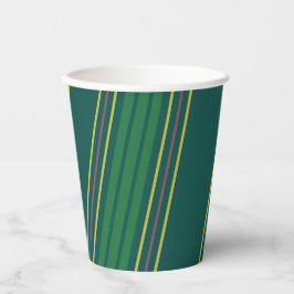 グリーン名門私立校風のストライプ 紙コップ