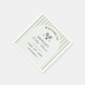 グリーン名門私立校風のテニスカントリークラブベビーシャワー スタンダードカクテルナプキン (角)