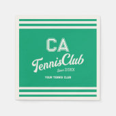 グリーン名門私立校風のテニスクラカスタムブパーティー スタンダードカクテルナプキン (正面)