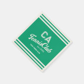 グリーン名門私立校風のテニスクラカスタムブパーティー スタンダードカクテルナプキン (角)