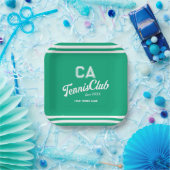 グリーン名門私立校風のテニスクラカスタムブパーティー ペーパープレート (パーティー)