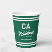 グリーン名門私立校風のピックボールカスタムクラブパーティー 紙コップ (裏面)