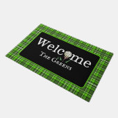 グリーン名門私立校風のプレイドゴルフウェルカムエントリウェイ ドアマット (アングル)