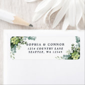 グリーン多肉性差出人住所 ラベル (インサイチュ)