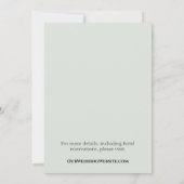 グリーン多肉植物の結婚式招待状 招待状 (裏面)