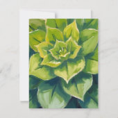 グリーン多肉植物の絵画カード (正面)