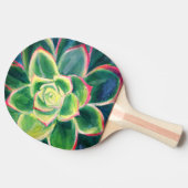 グリーン多肉植物アート絵画 卓球ラケット (横)
