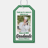 グリーン大学院の写真パーソナライズされた卒業 ギフトタグ (正面)
