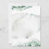 グリーン大理石グラデーション金ゴールドフレームユニセックス誕生日 招待状 (裏面)