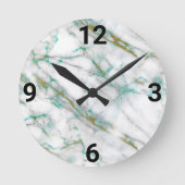 グリーン大理石抽象芸術壁時計 ラウンド壁時計 (正面)