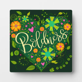 グリーン大胆感動的フローラかわいらしカスタム フォトプラーク
