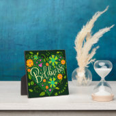 グリーン大胆感動的フローラかわいらしカスタム フォトプラーク (インサイチュ)