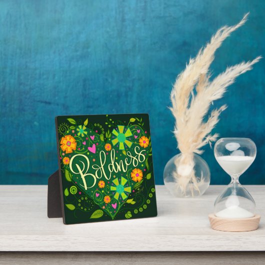 グリーン大胆感動的フローラかわいらしカスタム フォトプラーク (インサイチュ)