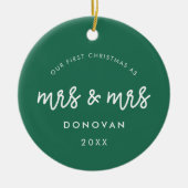 グリーン夫人と初めてのクリスマスの可愛さ セラミックオーナメント (正面)