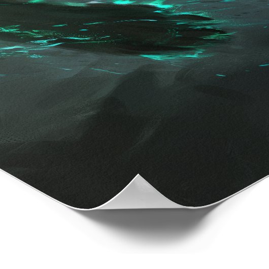 グリーン威厳のあるタイガーポートレートポスター ポスター (角)