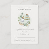 グリーン子供部屋エッセンシャルおむつラッフルベビーシャワー エンクロージャーカード (正面)