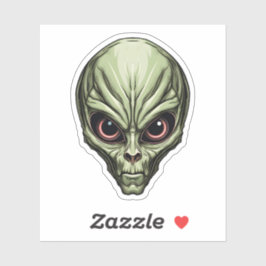 グリーン宇宙エイリアン顔不気味な漫画エイリアン シール