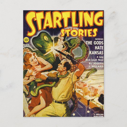 グリーン宇宙タコ ポストカード (正面)