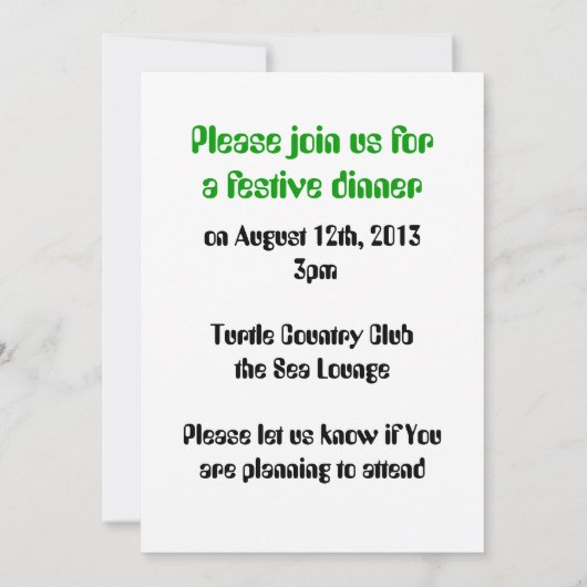 グリーン宇宙 招待状 (裏面)