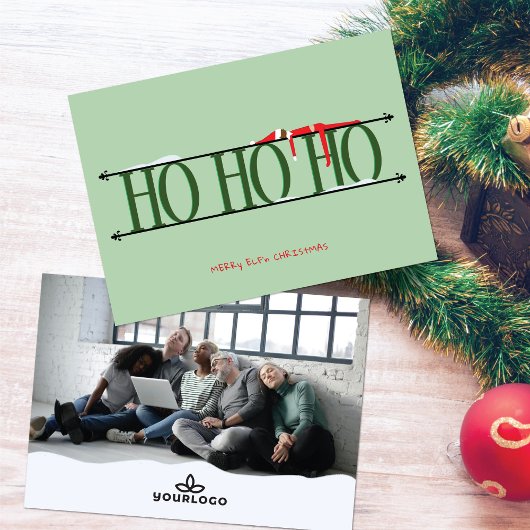 グリーン小妖精や小人シェナニ企業のガンクリスマスカード シーズンカード