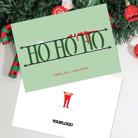 グリーン小妖精や小人シェナニ企業のガンクリスマスカード シーズンカード