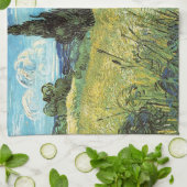 グリーン小麦フィールドビンセントゴッホ キッチンタオル (折り畳み)