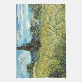 グリーン小麦フィールドビンセントゴッホ キッチンタオル (縦)