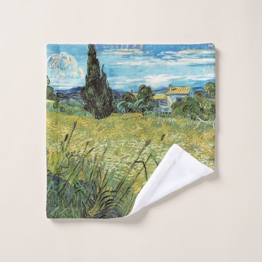 グリーン小麦フィールドビンセント・ファンゴッホエプロン ウォッシュタオル (ウォッシュタオル)