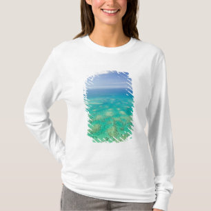 グリーン島の上空からのグレートバリアリーフの景色 Tシャツ