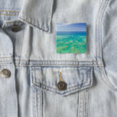 グリーン島の空中からの眺め グレートバリアリーフ 缶バッジ (インサイチュ)
