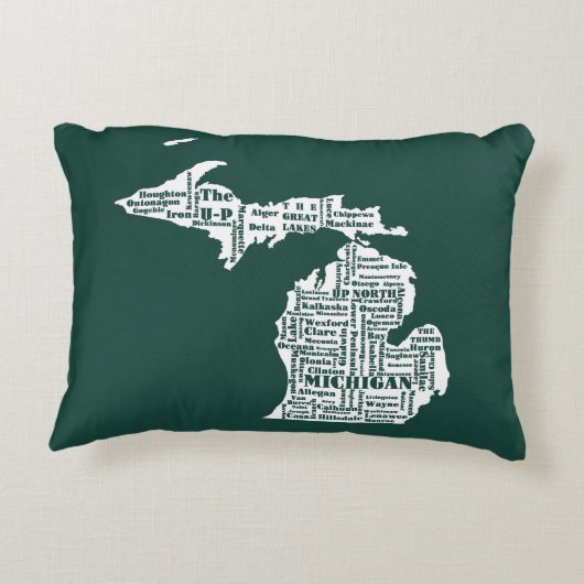 グリーン州オブミシガンシティズ アクセントクッション (裏面)