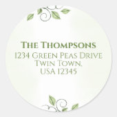 グリーン差出人住所カワイイ離れカスタム ラウンドシール (正面)