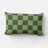 グリーン市松模様に装飾用クッションツートーンHAMbyWG ランバークッション (裏面)