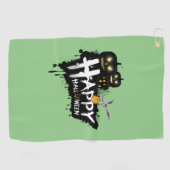 グリーン幽霊のよく出る:ゴルファーのためのハロウィーンゴルフタオル ゴルフタオル (横)