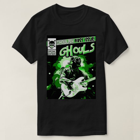 グリーン幽霊バンドGHOULS漫画カバー特別編集 Tシャツ (デザイン正面)
