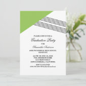 グリーン幾何ストライプ卒業パーティー招待状 招待状 (スタンド正面)